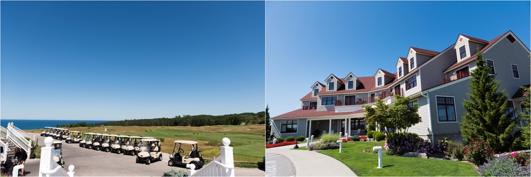 arcadia bluffs buildings and golf carts
