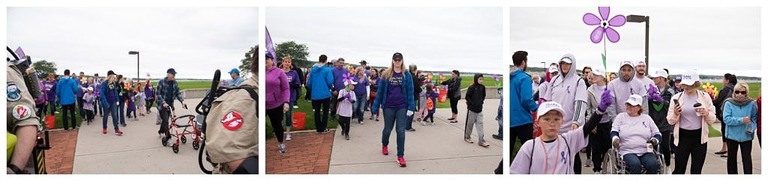 groups of people walking for a cure at #endalz traverse city