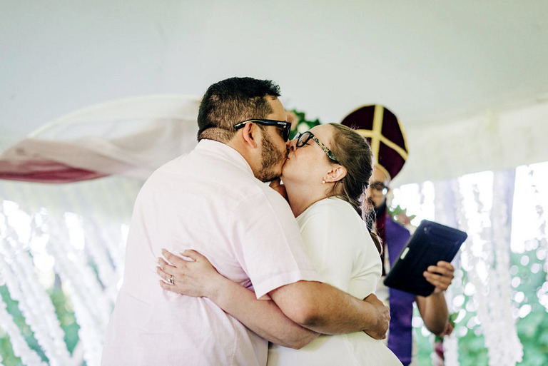 first kiss as a married couple