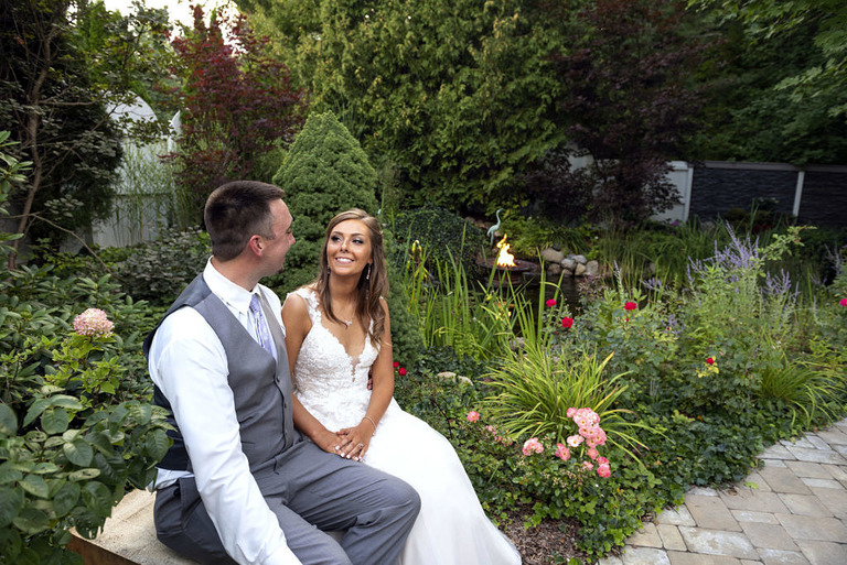 bride and groom at greystone garden