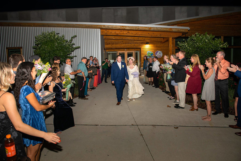  guests send off the couple to their honeymoon