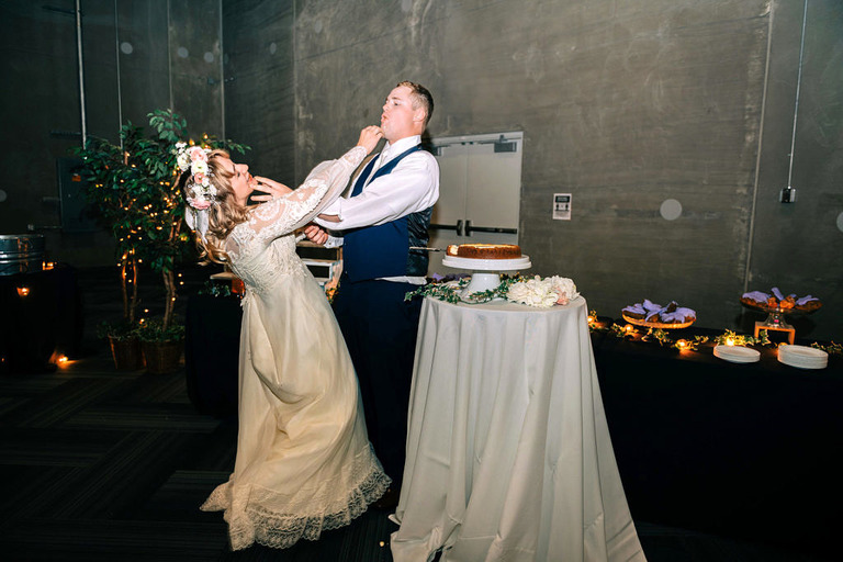 first bite of the wedding cheesecake goes awry