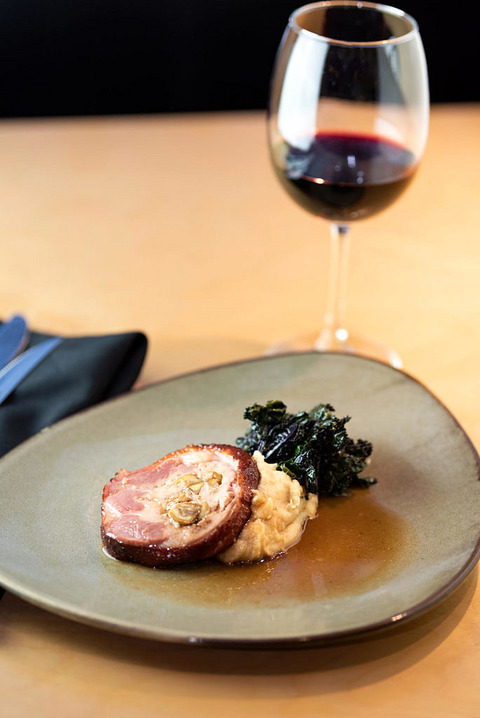 Maple Glazed duck with parsnpi and kale