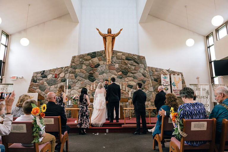 redeemer lutheran church with a wedding