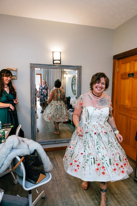 bride spinning in dress
