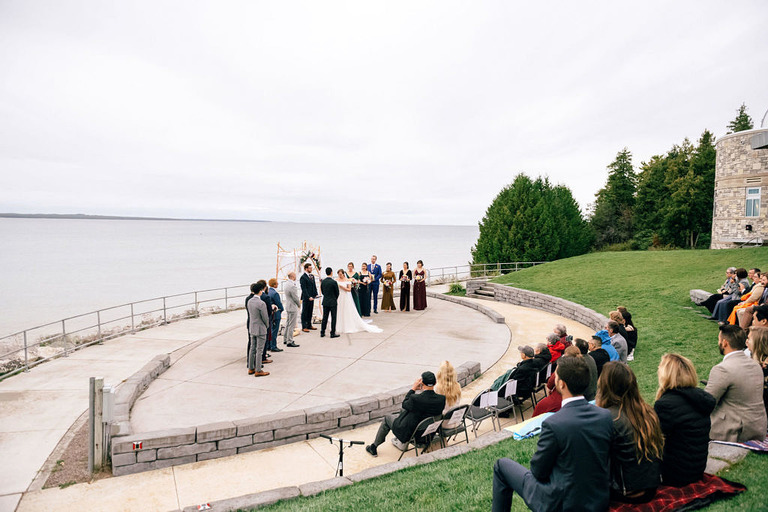 a wedding ceremony at Headland International Dark Sky Park.