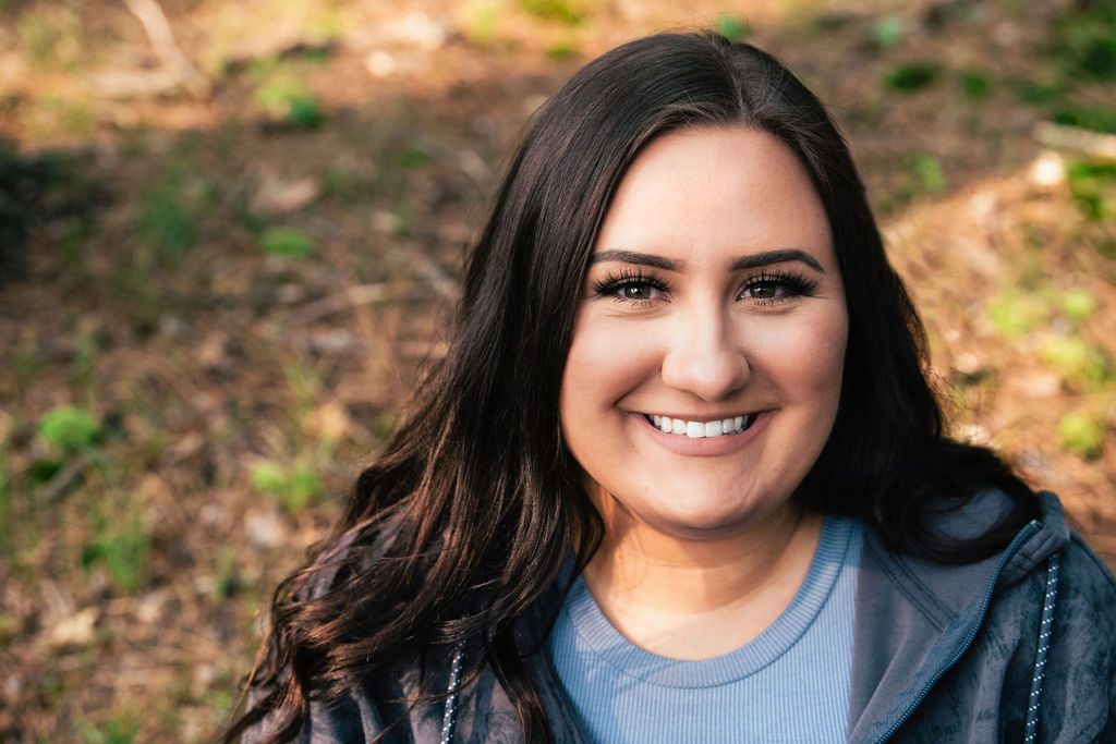 Alexa looking straight into the camera for engagement photos